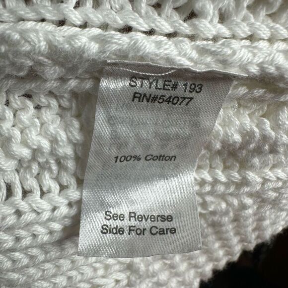 CAbi White Cable Sweater Knit Open Cardigan Size Medium - Picture 5 of 10